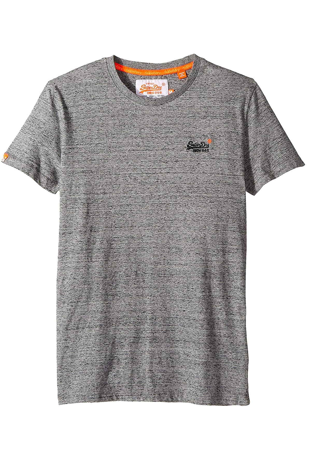 SuperDry Flint-Grey-Grit Orange-Label Vintage Embroidered Logo Tee