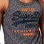 SuperDry Flint-Grey-Grit Premium Goods Duo Vest Tank