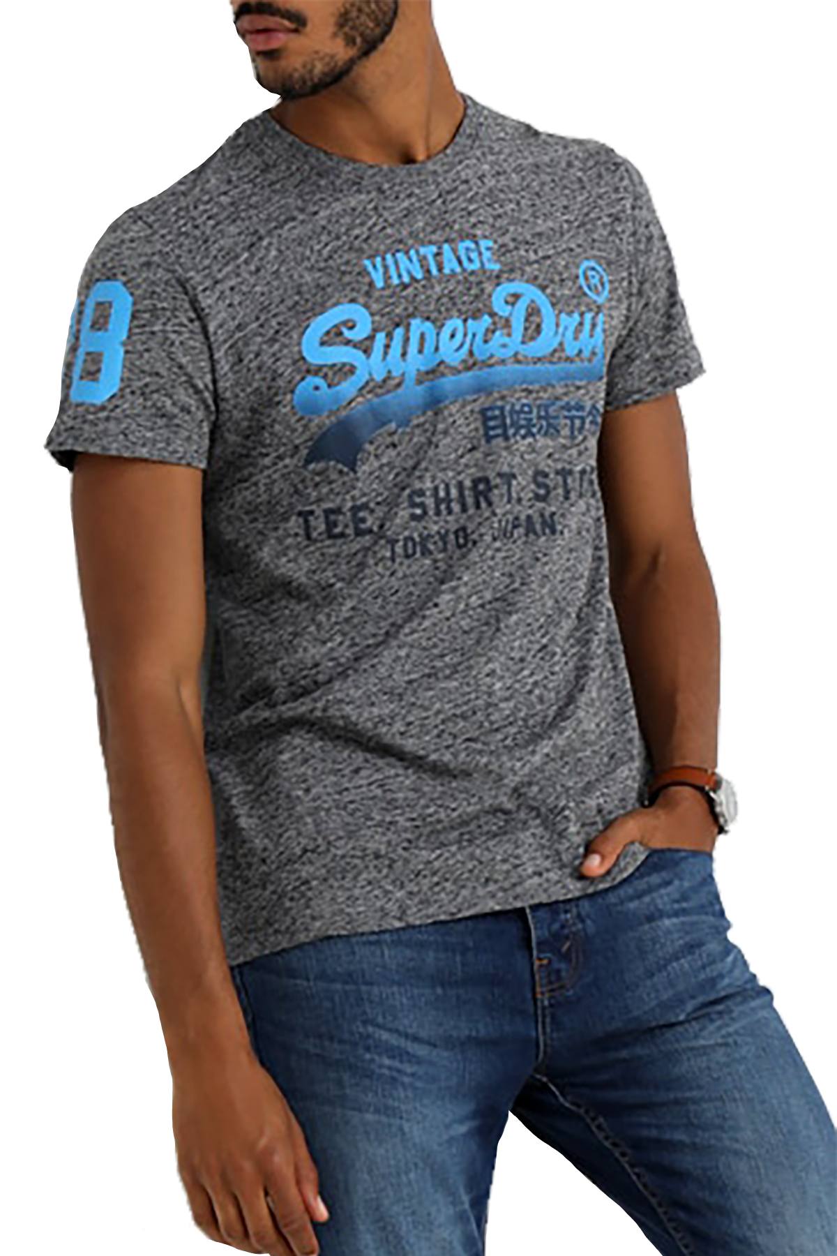 SuperDry Flint-Grey-Grit Shirt Shop Fade T-Shirt