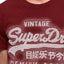 SuperDry Furnace-Red Premium Goods Textured Logo Graphic Tee