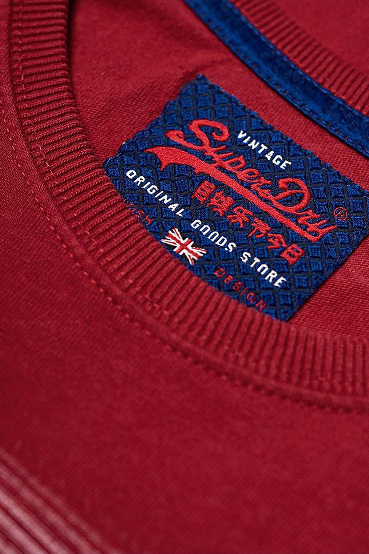 SuperDry Furnace-Red Premium Goods Textured Logo Graphic Tee