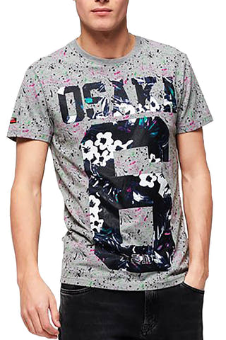 SuperDry Gray-Marl Splatter Osaka AOP Lite Tee