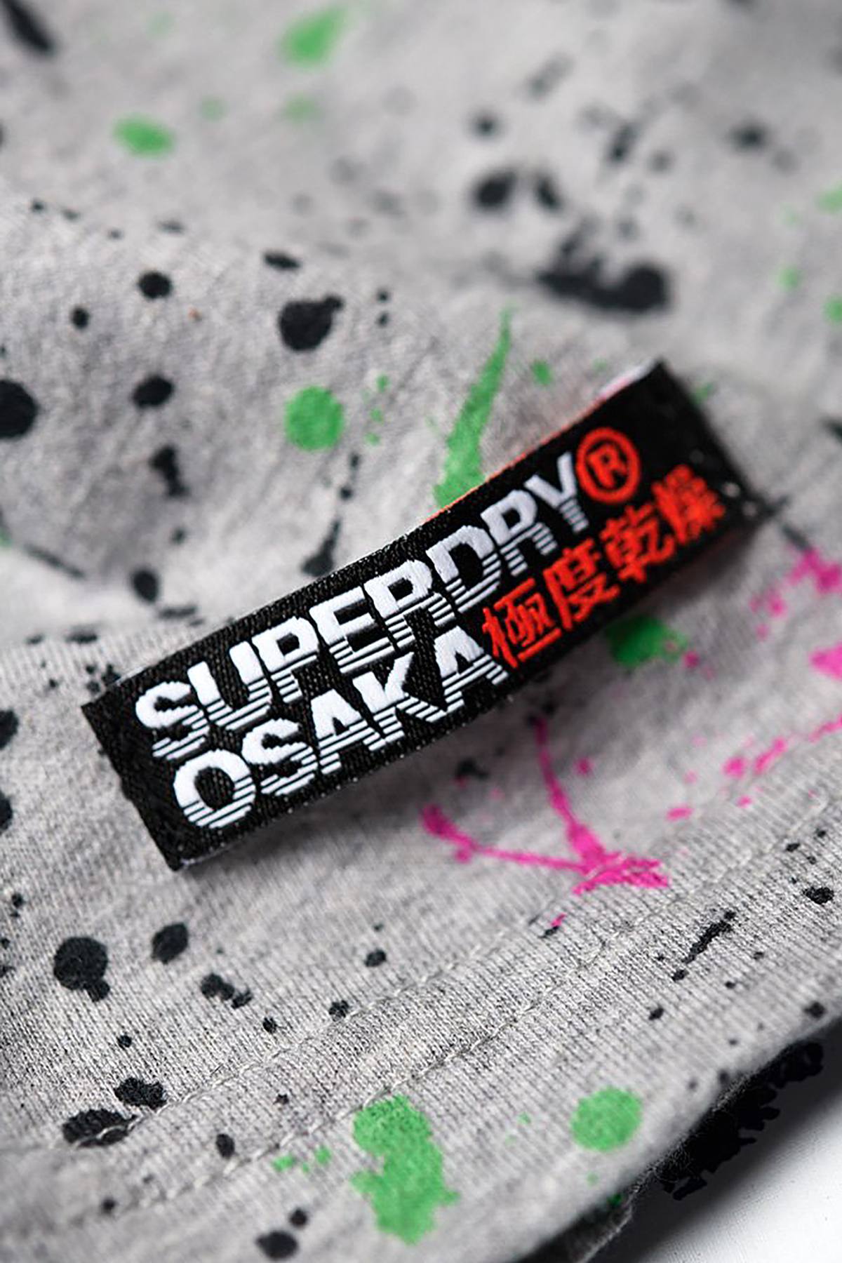 SuperDry Gray-Marl Splatter Osaka AOP Lite Tee