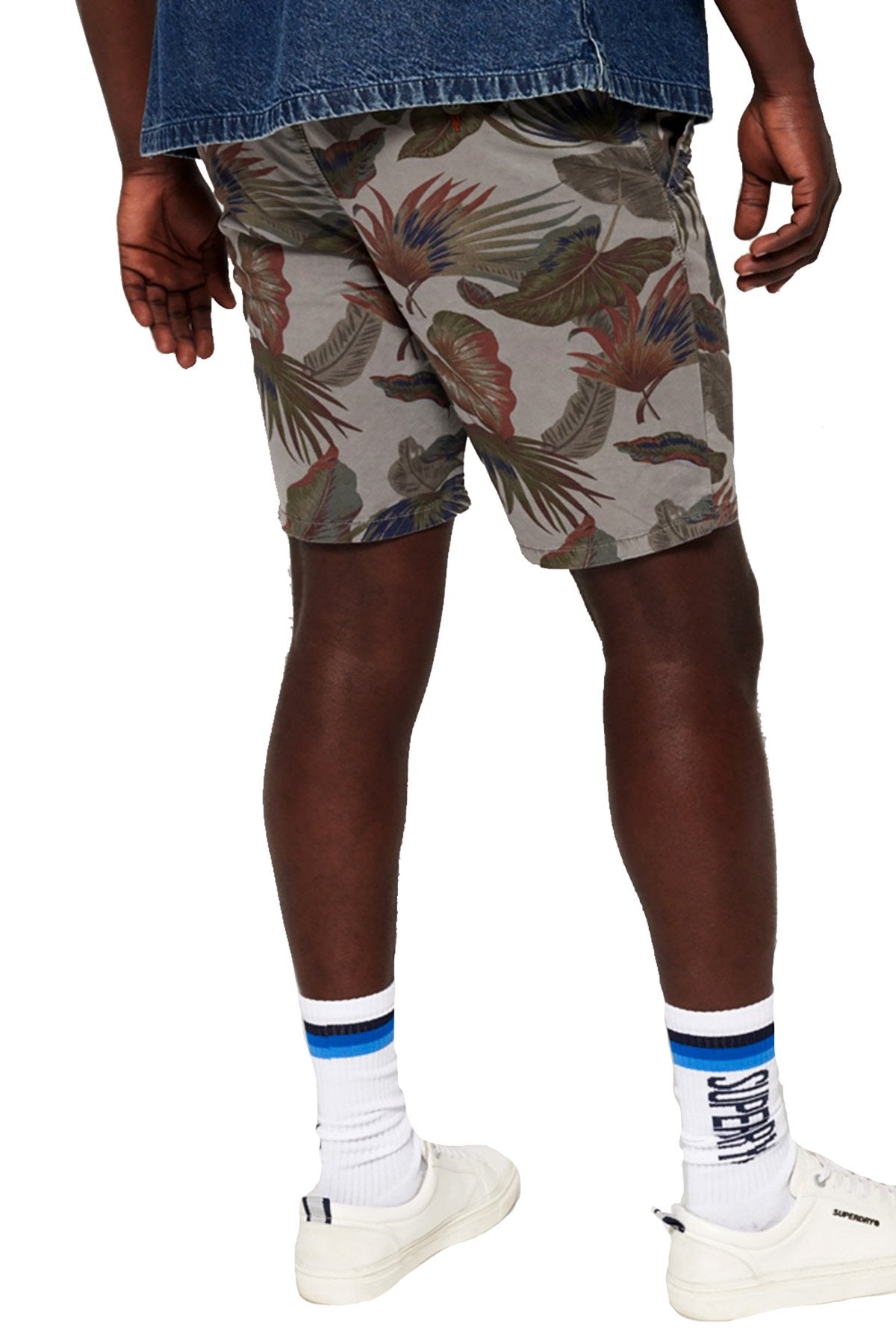 SuperDry Grey Floral-Print Sunscorched Short