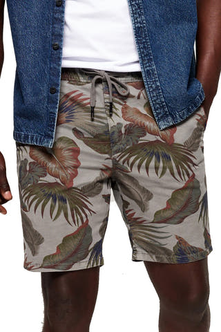 SuperDry Grey Floral-Print Sunscorched Short
