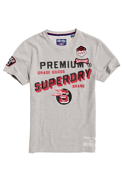 SuperDry Grey-Marl Authentic Supply T-Shirt thumbnail 2