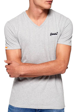 SuperDry Grey-Marl Orange-Label Vintage Embroidered V-Neck thumbnail 1