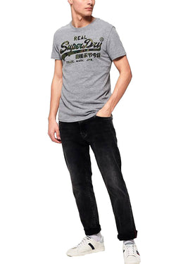 SuperDry Grey-Marl Vintage Logo Layered Camo Tee thumbnail 4