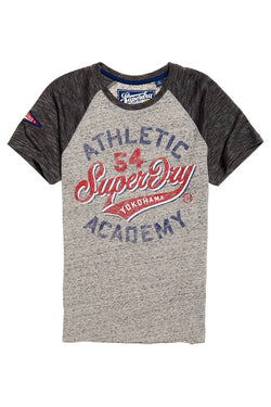 SuperDry Harbour-Grey Grindle Academy Raglan Tee thumbnail 2