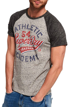 SuperDry Harbour-Grey Grindle Academy Raglan Tee thumbnail 1