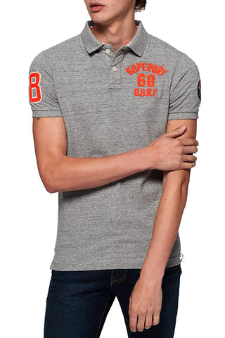 SuperDry Harbour-Grey-Grindle Classic Superstate Polo Shirt