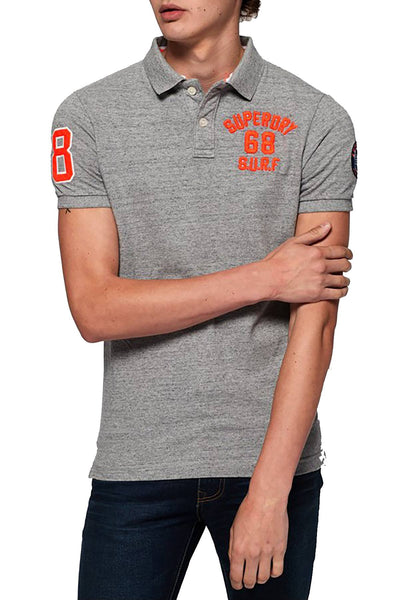 SuperDry Harbour-Grey-Grindle Classic Superstate Polo Shirt