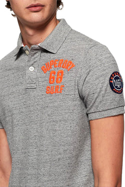 SuperDry Harbour-Grey-Grindle Classic Superstate Polo Shirt thumbnail 4