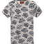 SuperDry Harbour-Grey-Grindle Triple Logo Long-Line T-Shirt