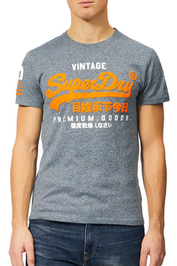 SuperDry Haze-Blue Grindle Premium Goods Duo T-Shirt thumbnail 1