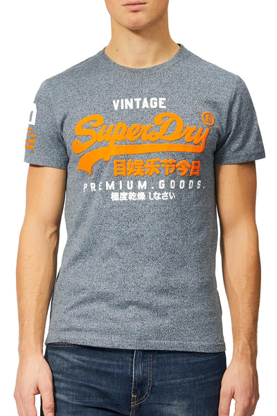 SuperDry Haze-Blue Grindle Premium Goods Duo T-Shirt