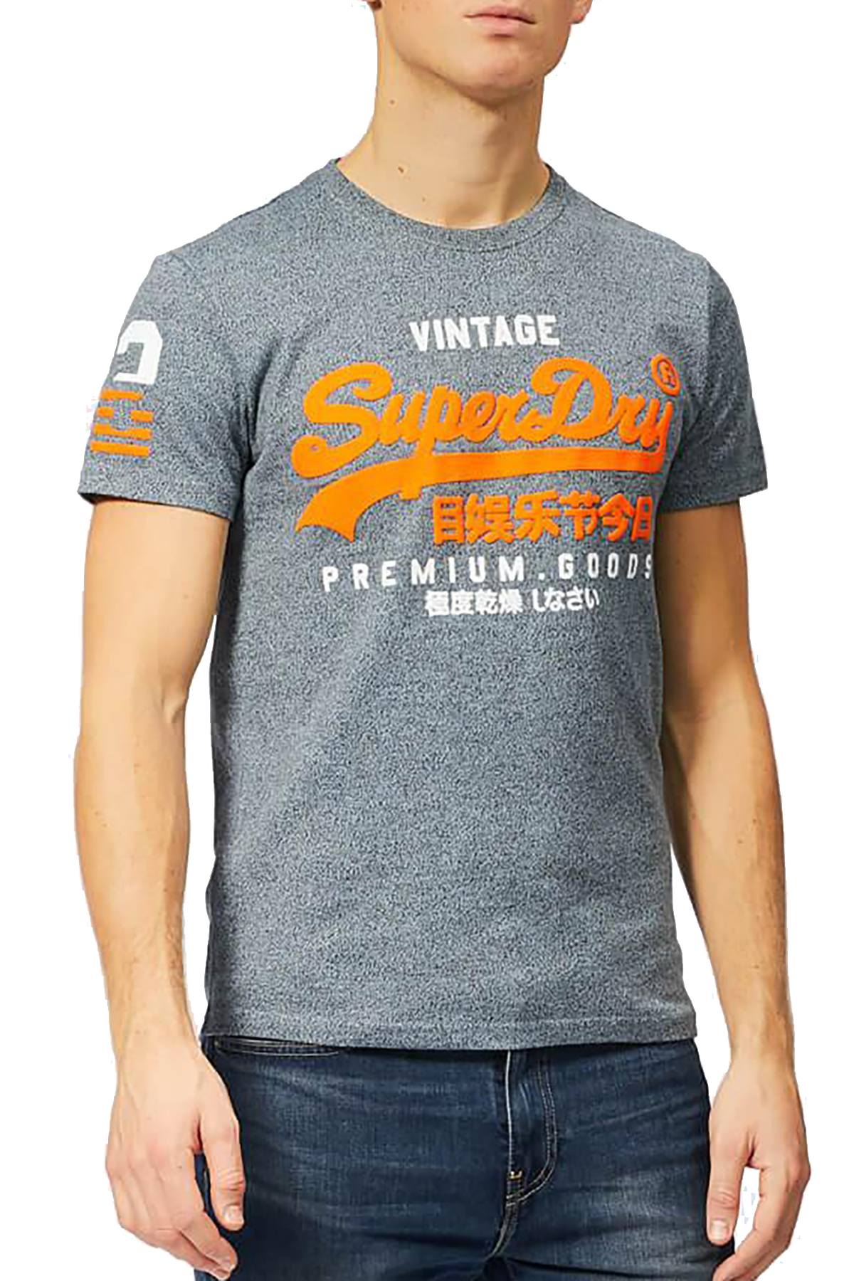SuperDry Haze-Blue Grindle Premium Goods Duo T-Shirt