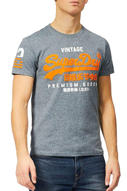 SuperDry Haze-Blue Grindle Premium Goods Duo T-Shirt thumbnail 4