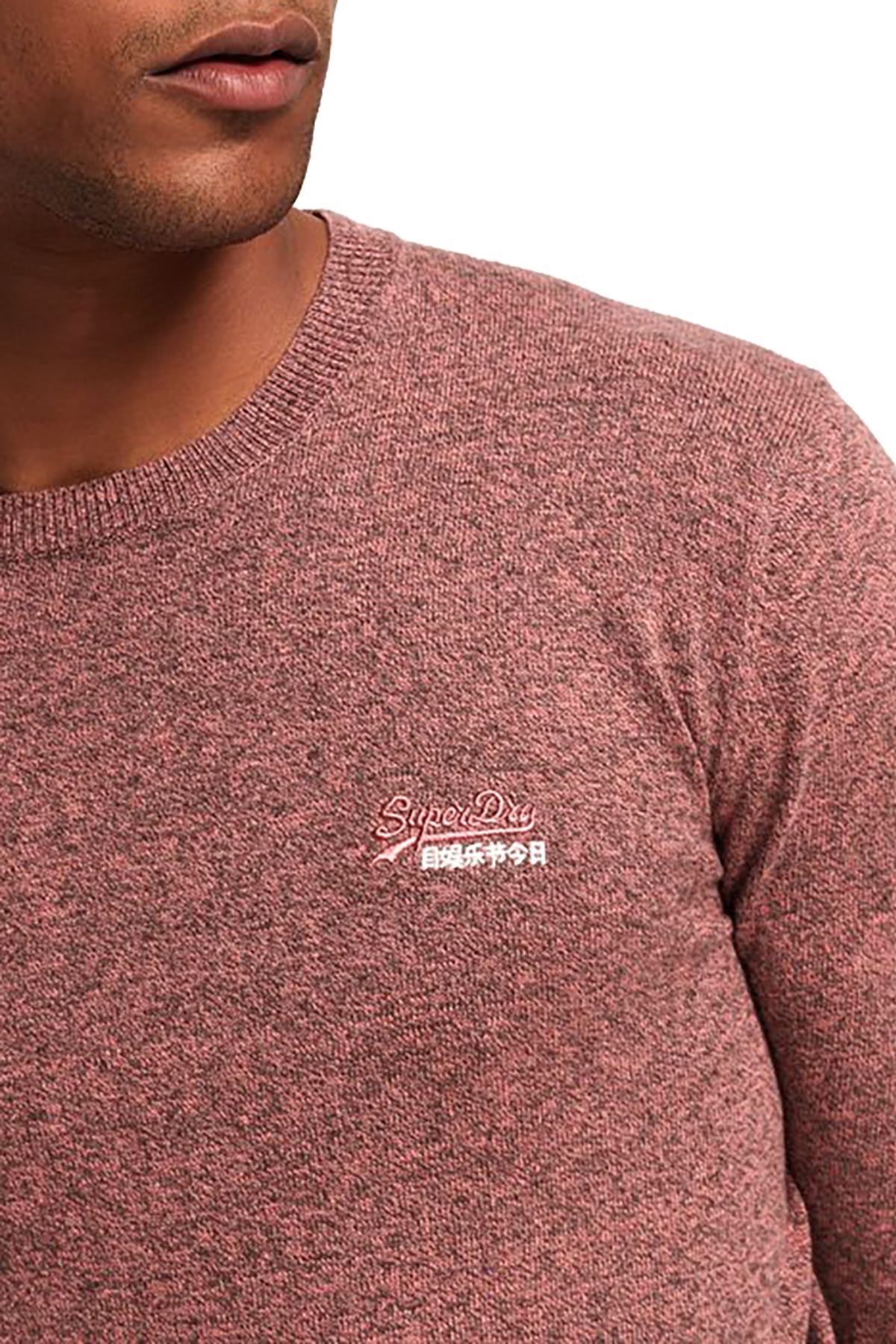 SuperDry Haze-Pink-Grit Orange Label Crew-Neck Sweater