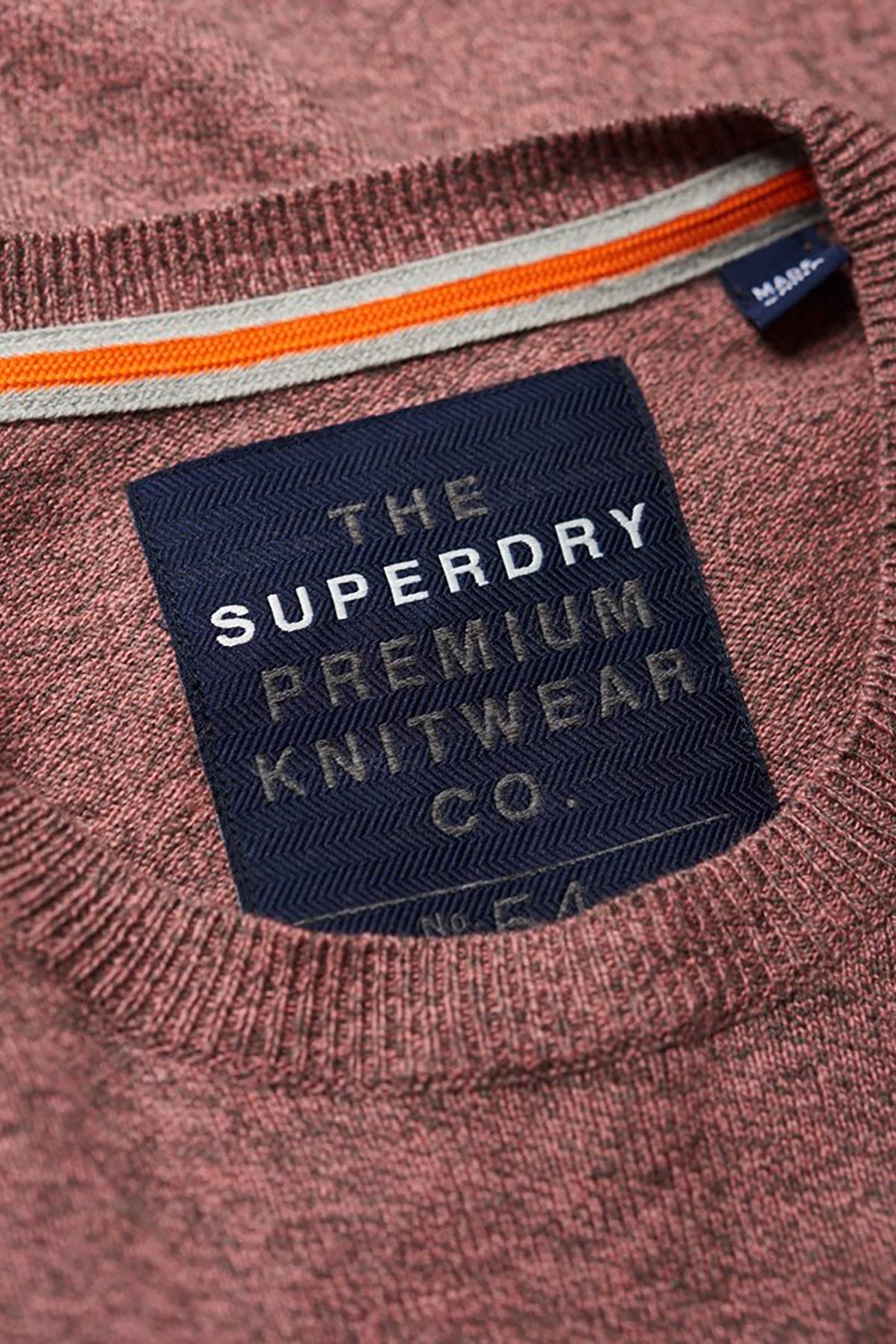 SuperDry Haze-Pink-Grit Orange Label Crew-Neck Sweater