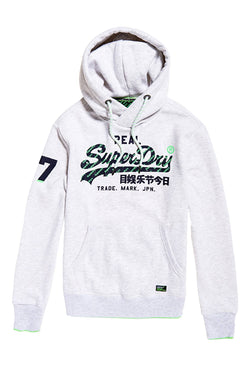 SuperDry Ice-Marl Vintage Logo Neon-Tip Hoodie thumbnail 2