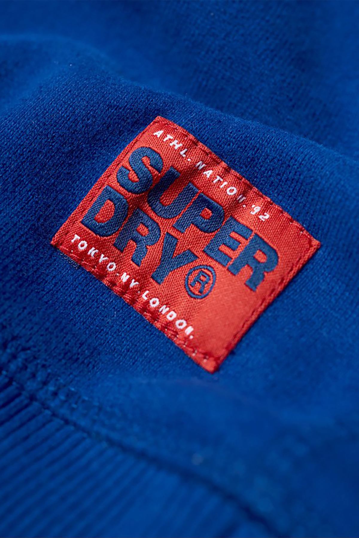 SuperDry Lay-Up Blue Varsity Embossed Crew-Neck Sweatshirt