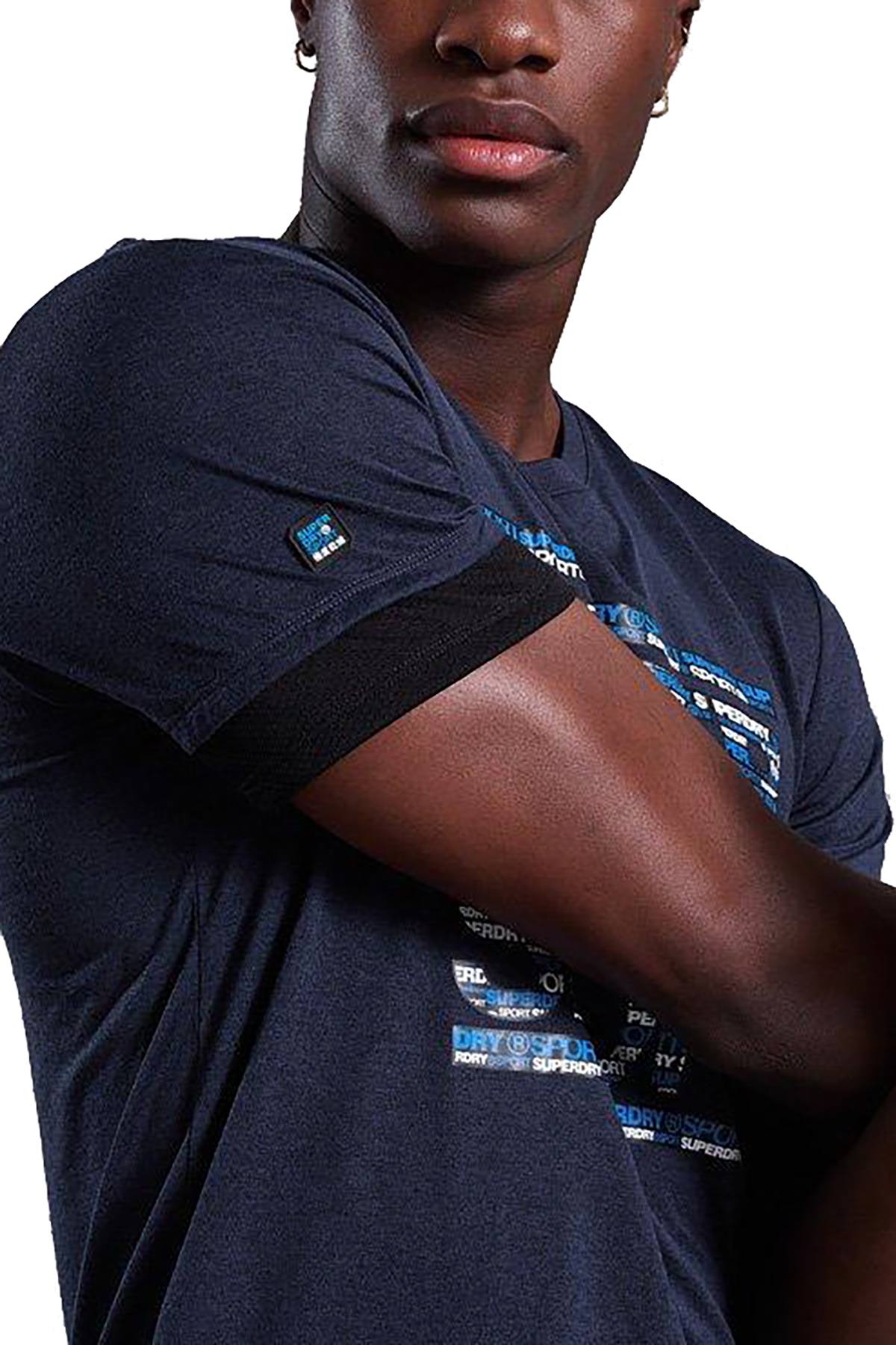 SuperDry Midnight Navy Twist Gym Tech Longline Tee