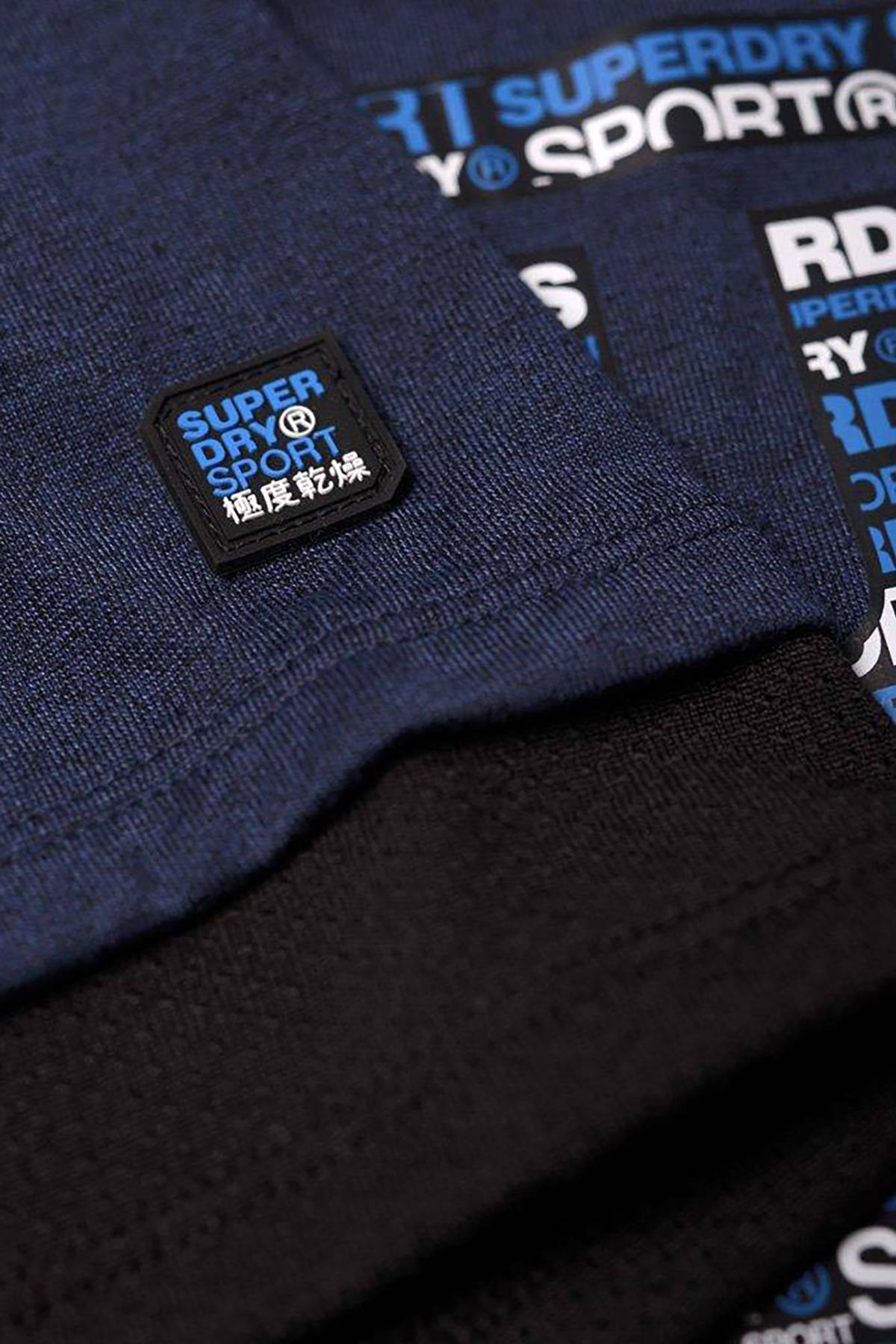 SuperDry Midnight Navy Twist Gym Tech Longline Tee