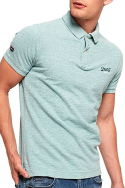 SuperDry Mint-Green-Grindle Classic Pique Polo Shirt thumbnail 1