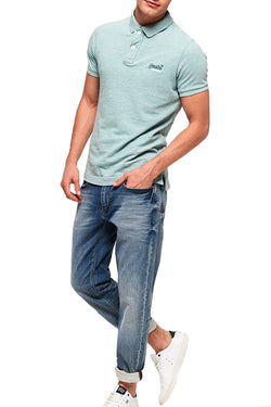 SuperDry Mint-Green-Grindle Classic Pique Polo Shirt thumbnail 4