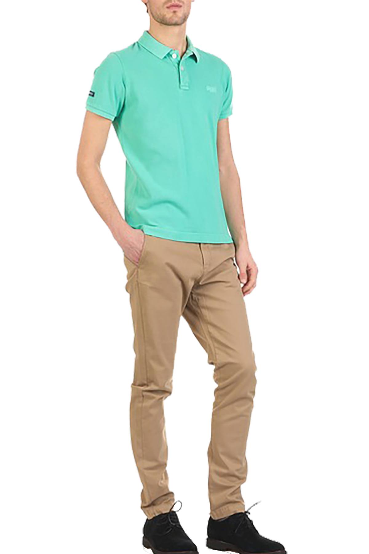 SuperDry Mint-Green Vintage Destroyed Pique Polo Shirt