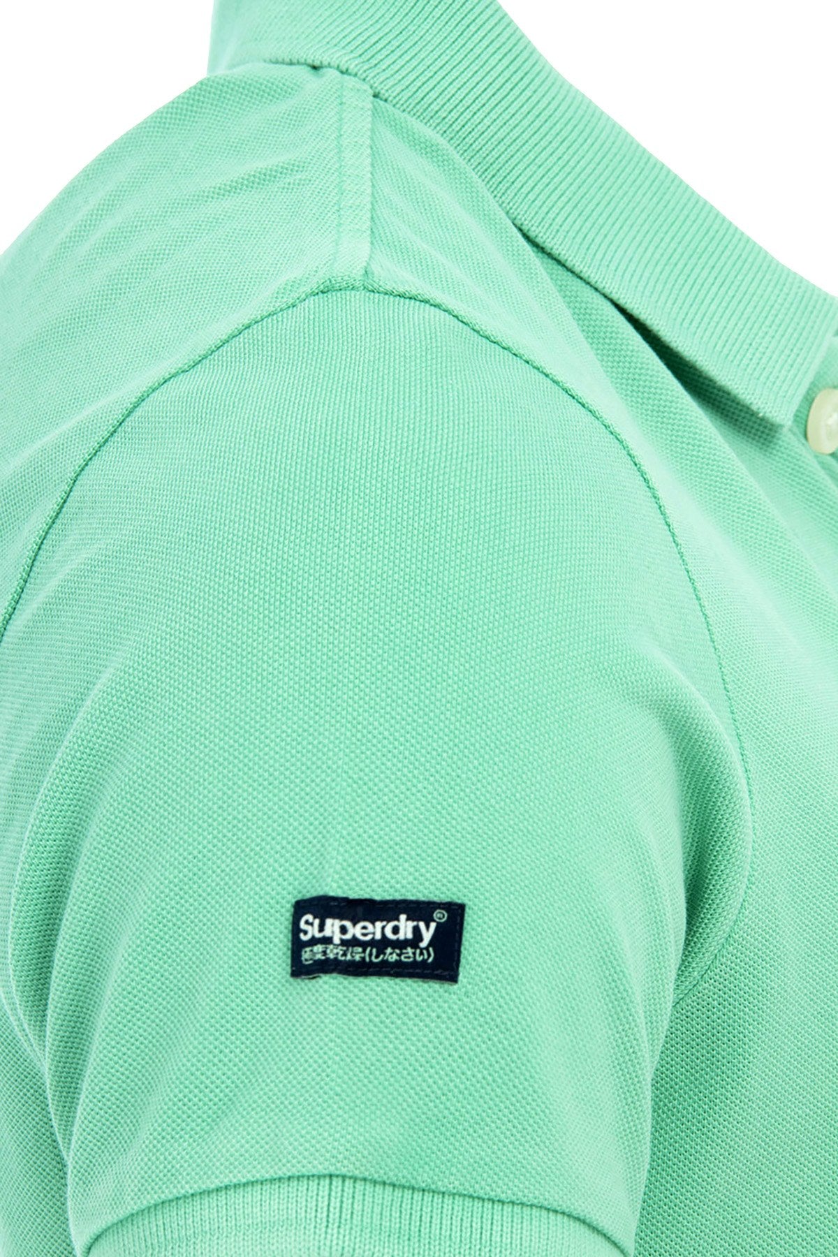 SuperDry Mint-Green Vintage Destroyed Pique Polo Shirt
