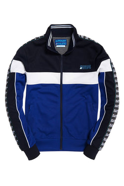 SuperDry Navy/Cobalt SD Tricot Panelled Zip Track Jacket thumbnail 2