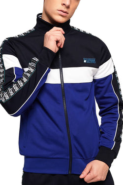 SuperDry Navy/Cobalt SD Tricot Panelled Zip Track Jacket thumbnail 1