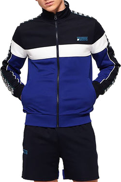 SuperDry Navy/Cobalt SD Tricot Panelled Zip Track Jacket thumbnail 4