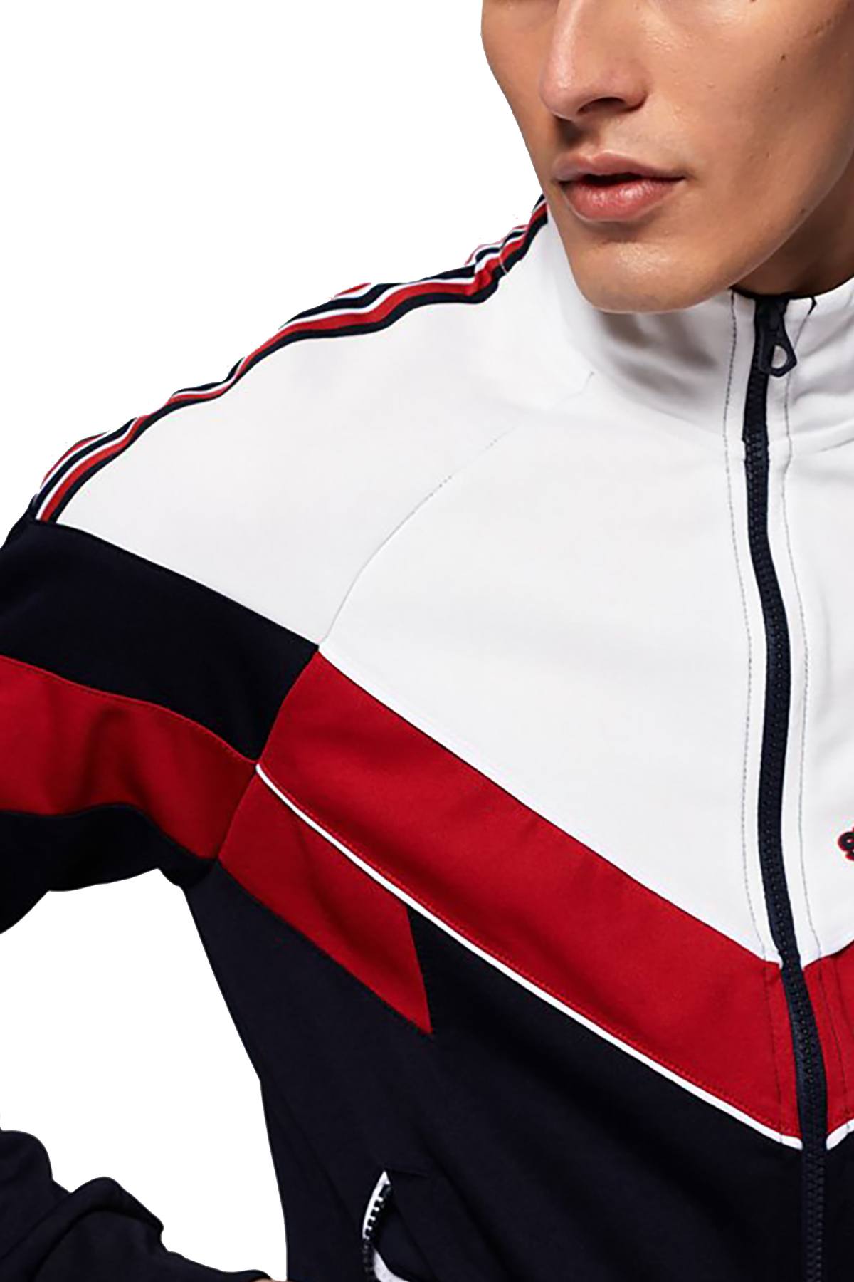 SuperDry Navy/Red SD Tricot Blocked Zip Track Jacket