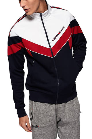 SuperDry Navy/Red SD Tricot Blocked Zip Track Jacket