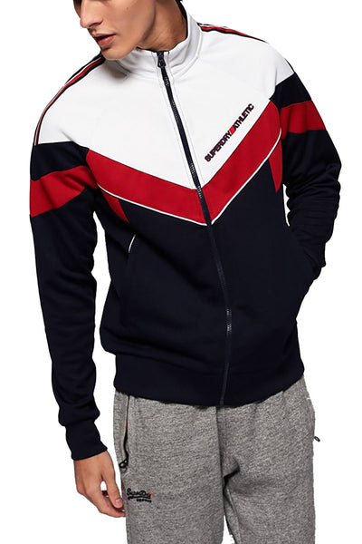 SuperDry Navy/Red SD Tricot Blocked Zip Track Jacket