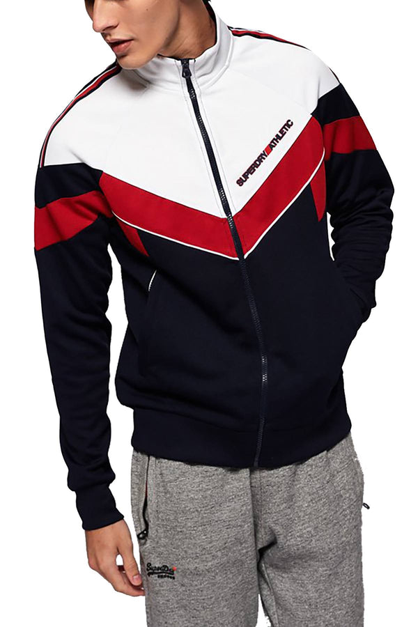 SuperDry Navy/Red SD Tricot Blocked Zip Track Jacket