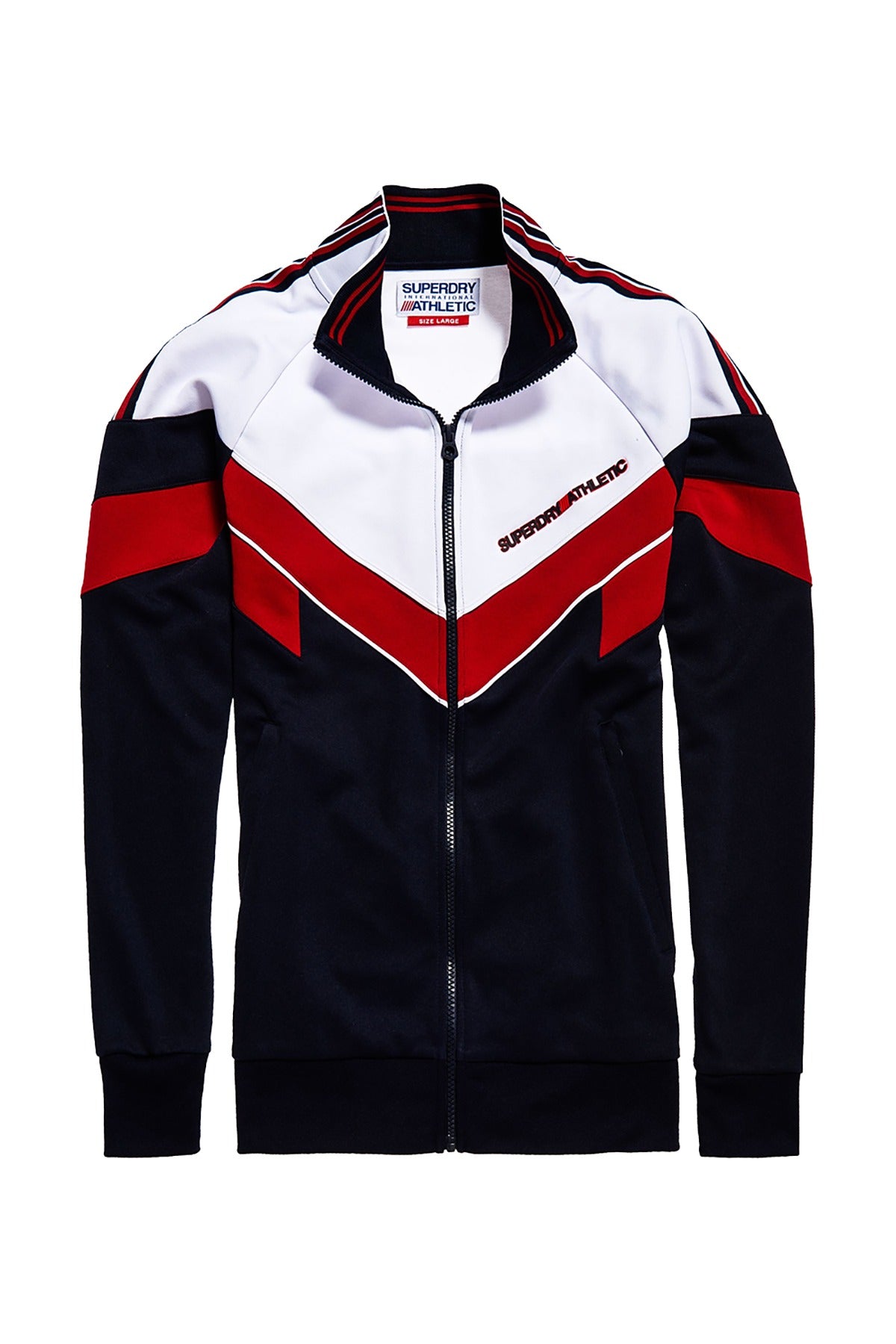 SuperDry Navy/Red SD Tricot Blocked Zip Track Jacket