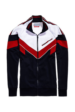 SuperDry Navy/Red SD Tricot Blocked Zip Track Jacket thumbnail 4