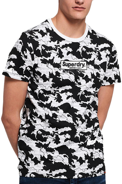 SuperDry Optic-White International Monochrome Logo Tee