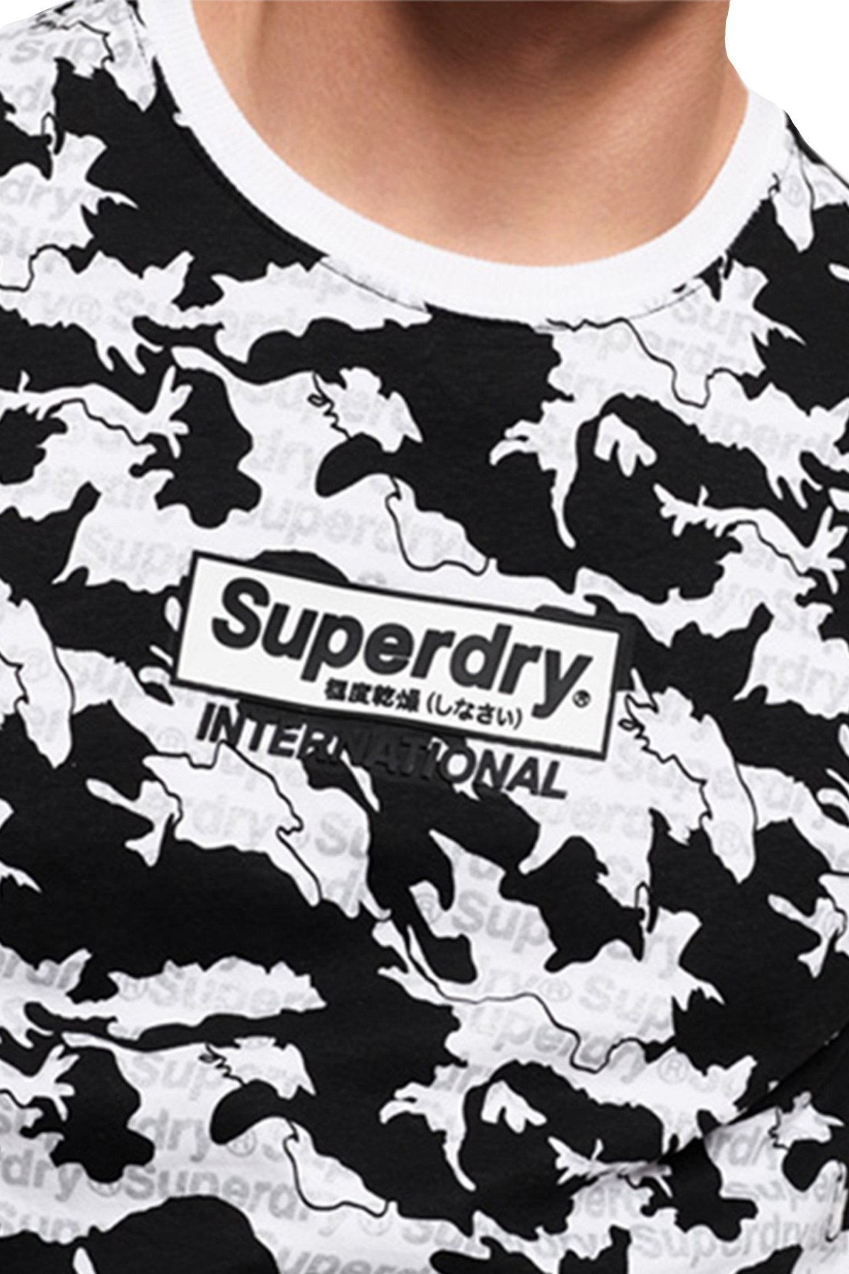 SuperDry Optic-White International Monochrome Logo Tee