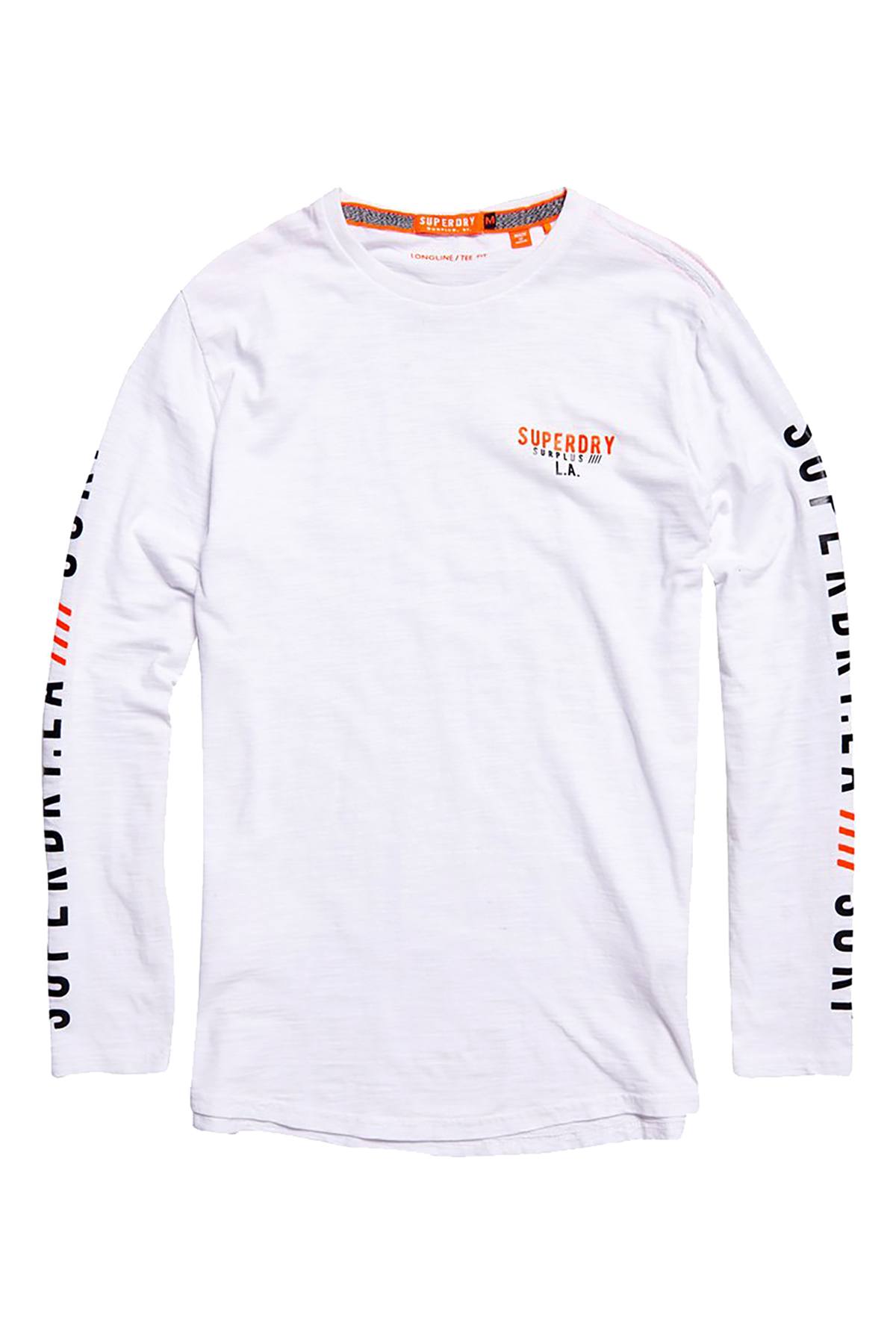 SuperDry Optic-White Surplus Goods Long-Sleeve Longline Top