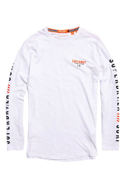 SuperDry Optic-White Surplus Goods Long-Sleeve Longline Top thumbnail 2