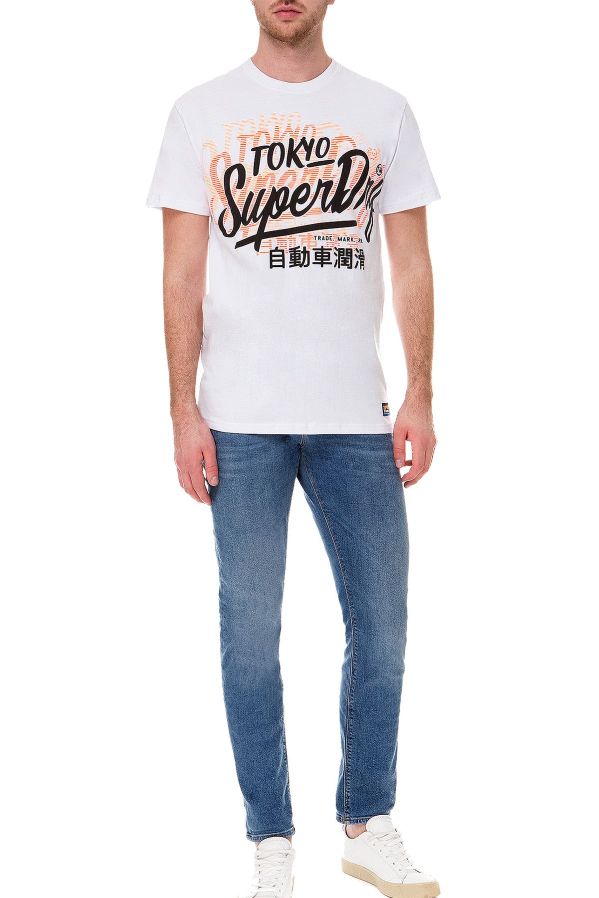 SuperDry Optic-White Ticket-Type Oversized Fit Tee