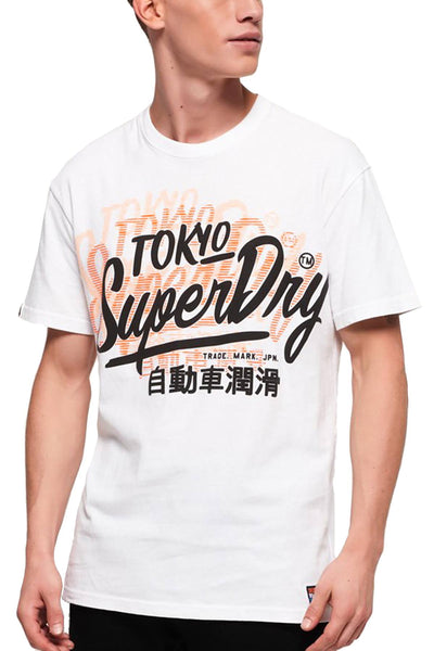SuperDry Optic-White Ticket-Type Oversized Fit Tee