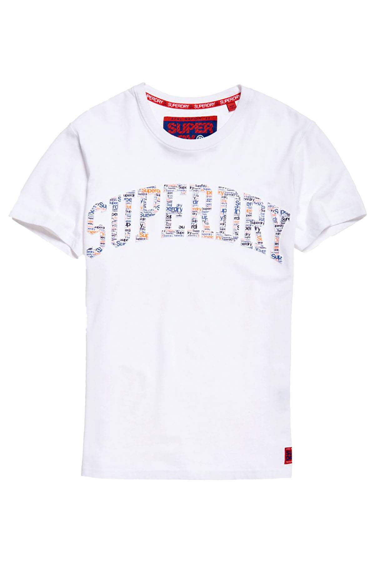 SuperDry Optic-White Varsity AOP Embossed T-Shirt