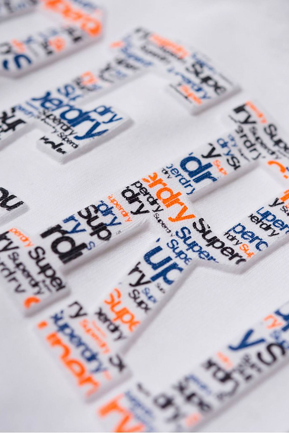 SuperDry Optic-White Varsity AOP Embossed T-Shirt