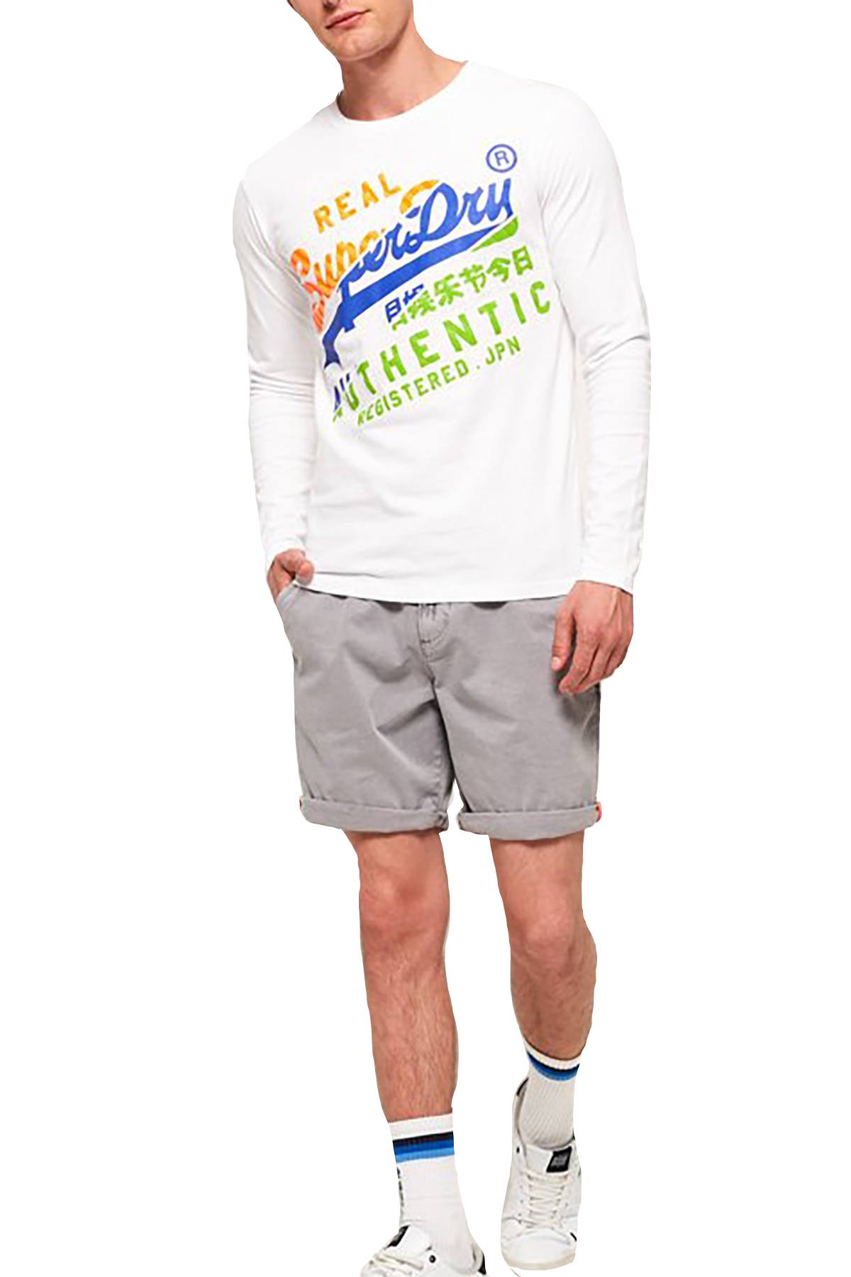 SuperDry Optic-White Vintage Authentic XL Long-Sleeve T-Shirt